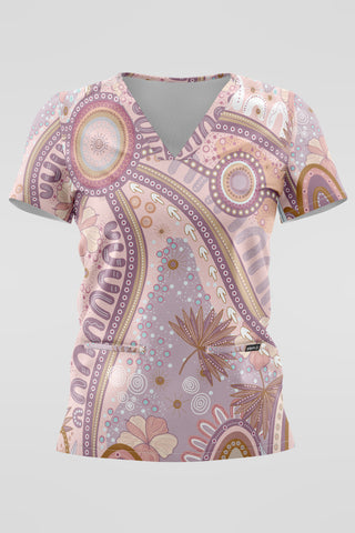 A Bright Future NAIDOC 2025 Women’s Three Pocket Scrub Top