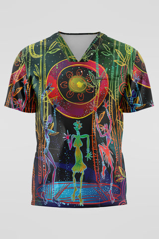 Celestial Rhythms NAIDOC 2025 Unisex Three Pocket Scrub Top