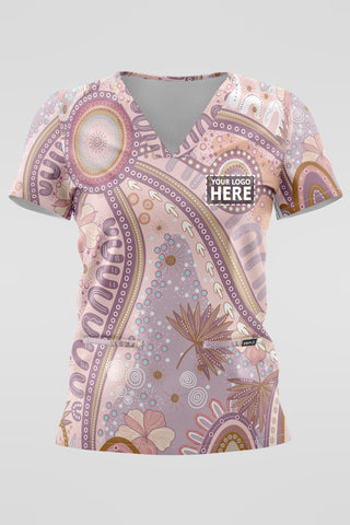 A Bright Future NAIDOC 2025 Women’s Three Pocket Scrub Top
