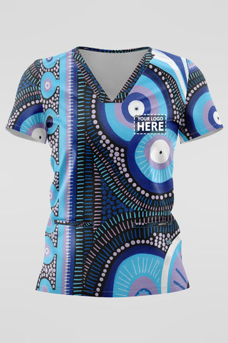 Future Dreaming NAIDOC 2025 Women’s Three Pocket Scrub Top