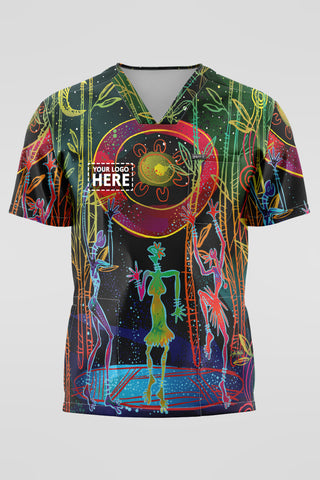 Celestial Rhythms NAIDOC 2025 Unisex Three Pocket Scrub Top
