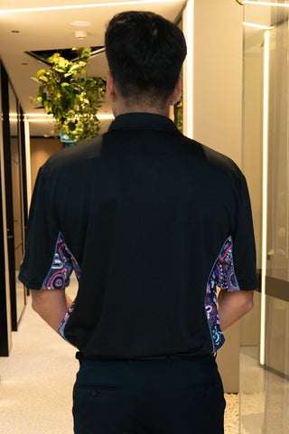 (Bulk Order) Muru To Our Biriwal (Pathway To Our Future) NAIDOC 2025 Black Bamboo (Simpson) Unisex Polo Shirt