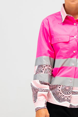 Boobie Sista High Vis Pink 100% Cotton Drill Women