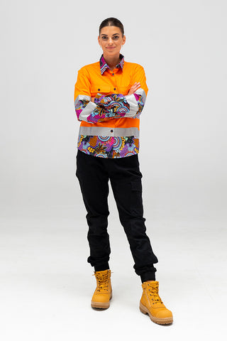 Celebration High Vis Orange 100% Cotton Drill Women