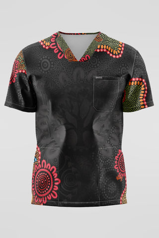 Wurung (Branches) NAIDOC 2025 Essence Unisex Three Pocket Scrub Top