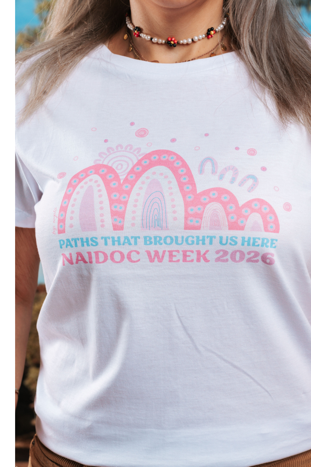 Paths That Brought Us Here NAIDOC Week 2026 White Cotton Everyday T-Shirt