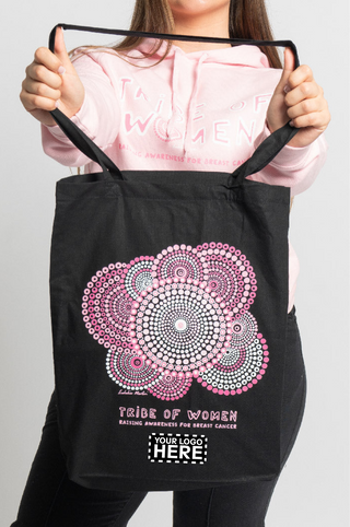 Tribe Of Women Awareness Black Long Handle Cotton Tote Bag