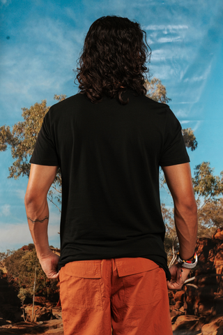 Handprints Engraved NAIDOC Week 2026 Black Cotton Everyday Unisex T-Shirt