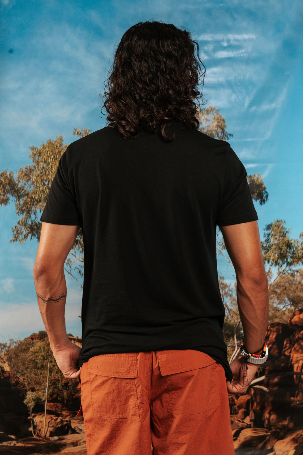 Handprints Engraved NAIDOC Week 2026 Black Cotton Everyday T-Shirt