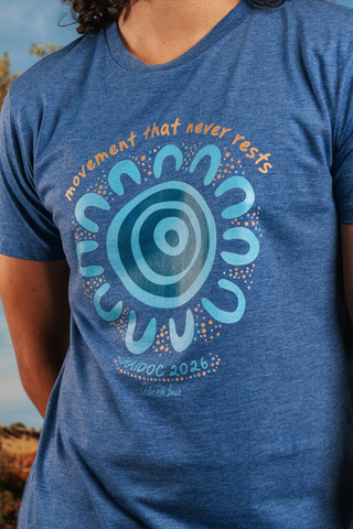 Movement That Never Rests NAIDOC Week 2026 Ocean Marle Cotton Everyday Unisex T-Shirt