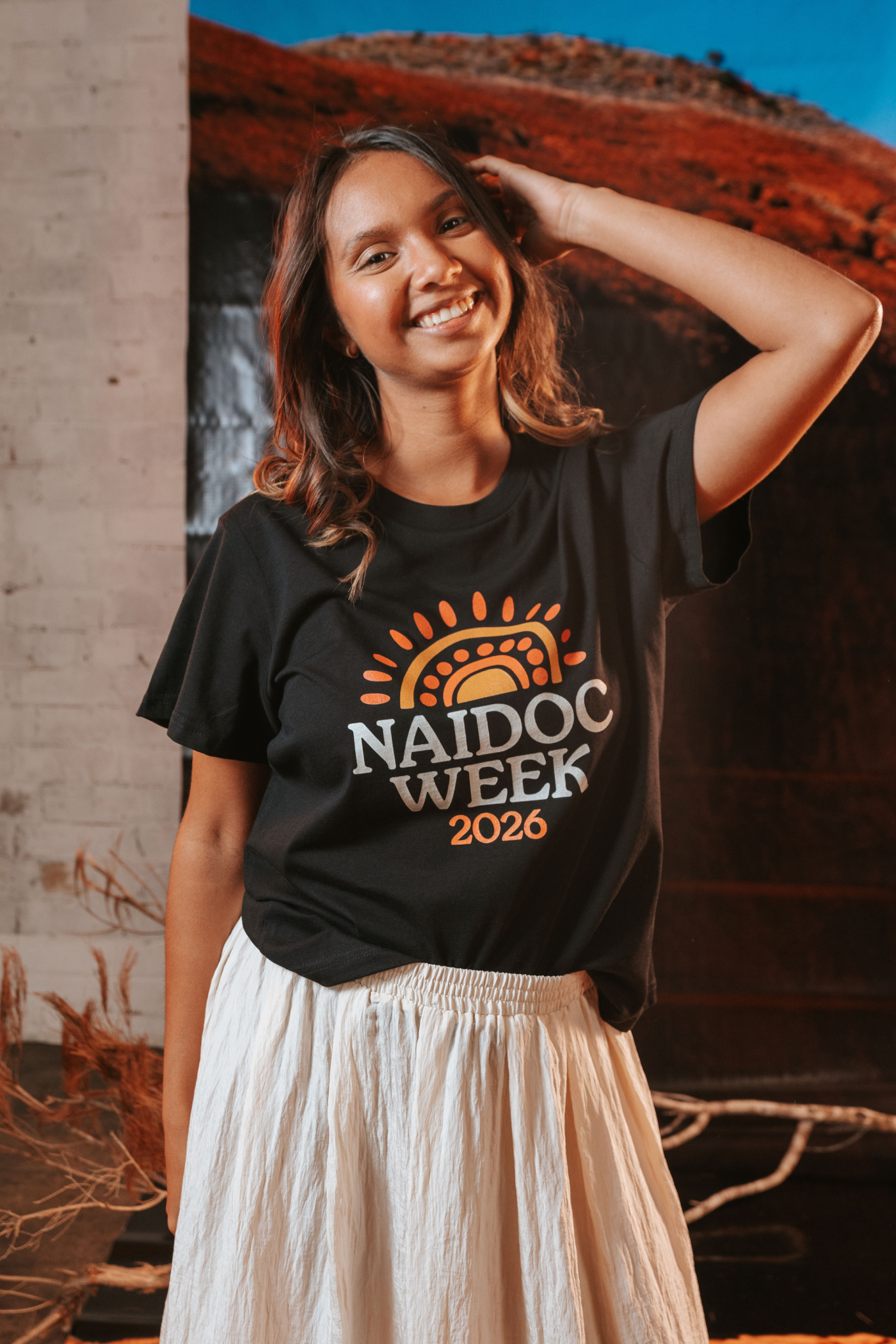 Core NAIDOC Week 2026 Black Cotton Crew Neck Women