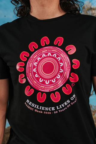 Resilience Lives On NAIDOC Week 2026 Black Cotton Everyday T-Shirt