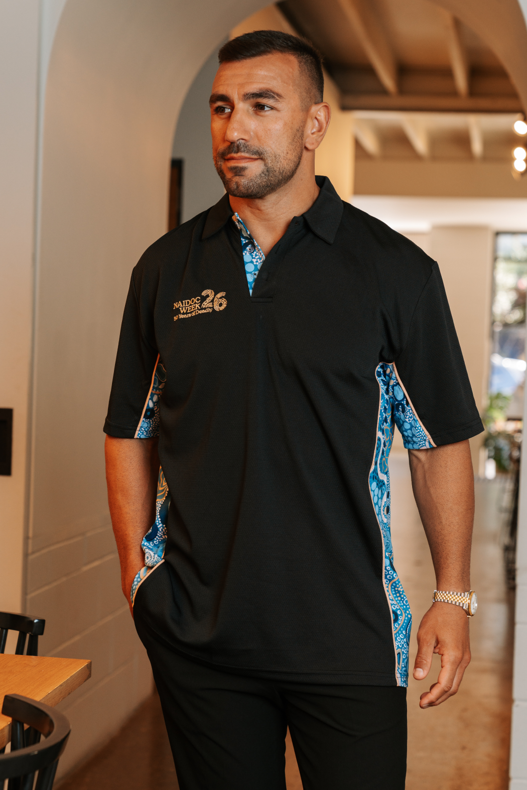 Moorditj Koorliny (Strong Journey) NAIDOC 2026 Bamboo (Simpson) Unisex Polo Shirt