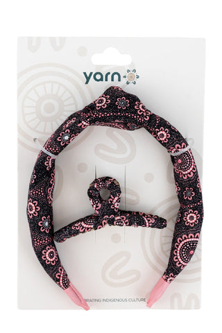 Boobie Sista (No.2) Knot Headband & Wrapped Butterfly Claw Clip - Ready Stock