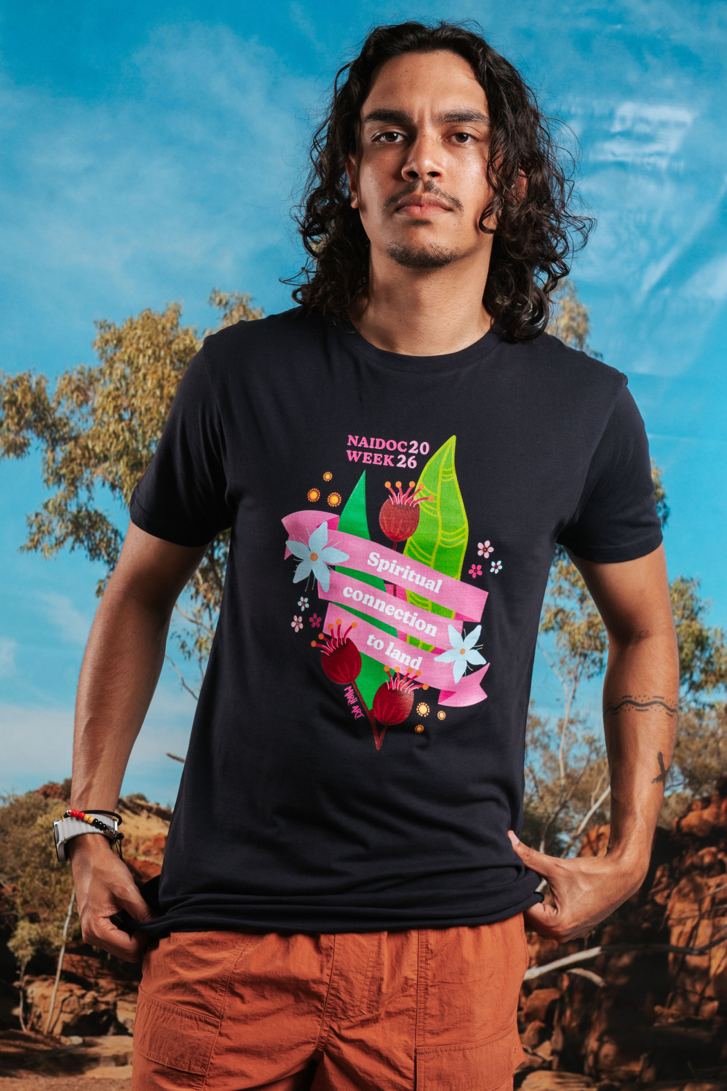 Spiritual Connection To Land NAIDOC Week 2026 Navy Cotton Everyday Unisex T-Shirt