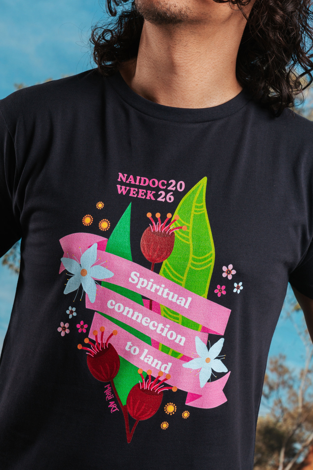Spiritual Connection To Land NAIDOC Week 2026 Navy Cotton Everyday T-Shirt