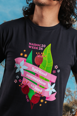 Spiritual Connection To Land NAIDOC Week 2026 Navy Cotton Everyday Unisex T-Shirt