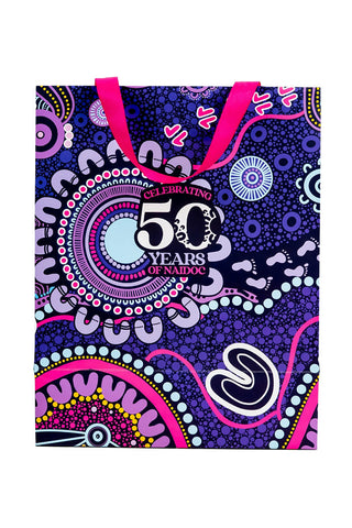 Muru To Our Biriwal (Pathway To Our Future) NAIDOC Matte Ribbon Handled Gift Bag - Ready Stock