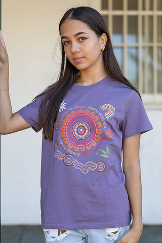 (Bulk Order) Igniting Our Journey NAIDOC 2024 Mauve Cotton Crew Neck Women’s T-Shirt