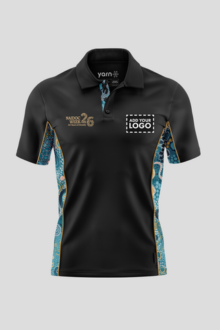 Moorditj Koorliny (Strong Journey) NAIDOC 2026 Black Bamboo (Simpson) Polo Shirt