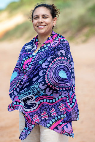 Muru To Our Biriwal (Pathway To Our Future) Rectangle Chiffon Scarf - Ready Stock