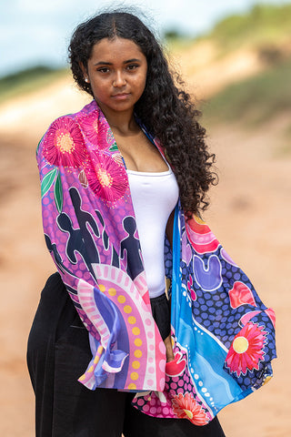 Thriving Together Rectangle Chiffon Scarf - Ready Stock