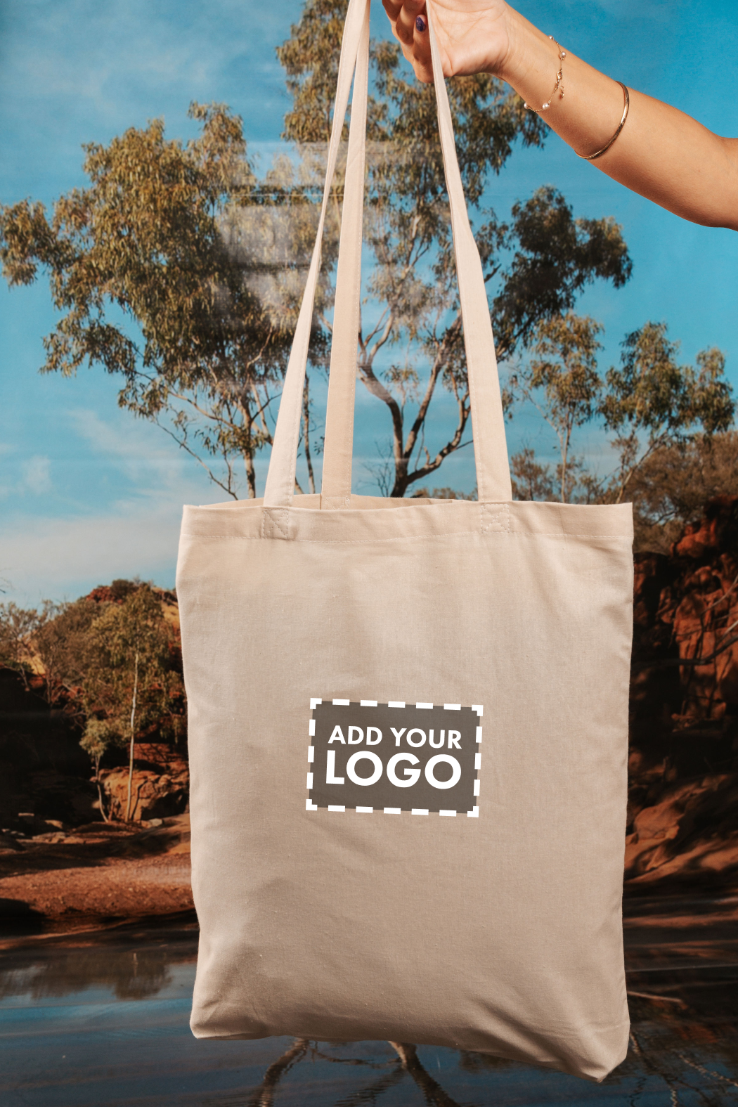 Connection To Culture NAIDOC Week 2026 Tote Bag Khaki Long Handle Cotton Tote Bag