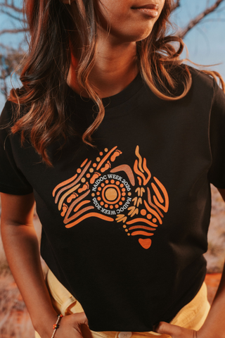 Australia NAIDOC Week 2026 Black Cotton Crew Neck Women