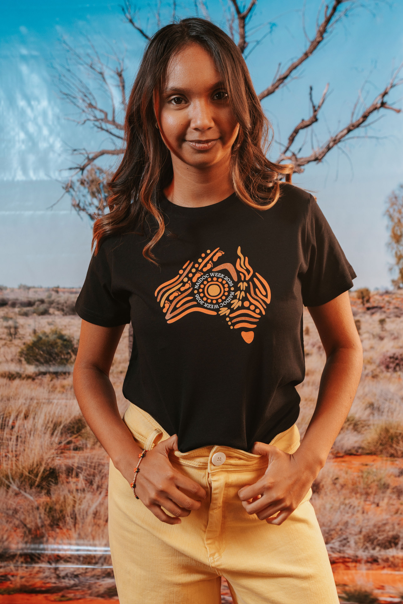 Australia NAIDOC Week 2026 Black Cotton Crew Neck Women