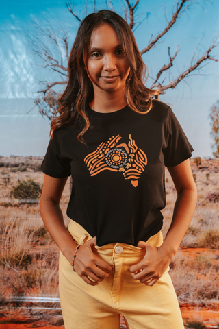 Australia NAIDOC Week 2026 Black Cotton Crew Neck Women
