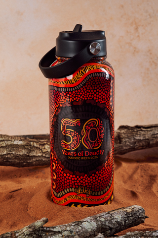 50 Years of Deadly NAIDOC 2026 1L Insulated Stainless Steel Drink Bottle with Handle