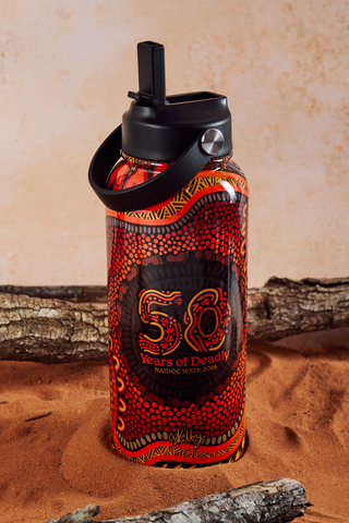 50 Years of Deadly NAIDOC 2026 1L Insulated Stainless Steel Drink Bottle with Handle
