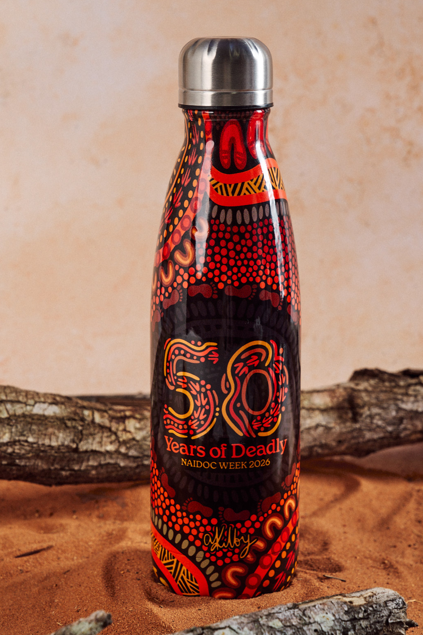 50 Years of Deadly NAIDOC 2026 Vacuum Insulated Double Walled Stainless Steel Water Bottle