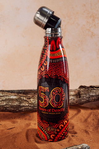 50 Years of Deadly NAIDOC 2026 Vacuum Insulated Double Walled Stainless Steel Water Bottle