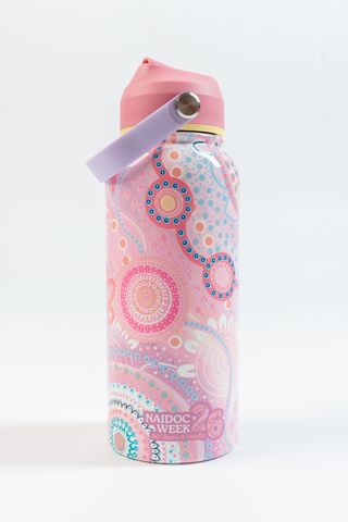 Paths That Brought Us Here NAIDOC 2026 1L Insulated Stainless Steel Drink Bottle with Handle