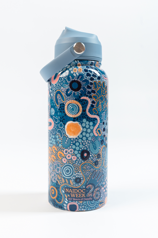 Moorditj Koorliny (Strong Journey) NAIDOC 2026 1L Insulated Stainless Steel Drink Bottle with Handle