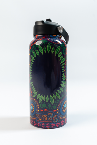 An Abundance Of Culture NAIDOC 2026 1L Insulated Stainless Steel Drink Bottle with Handle