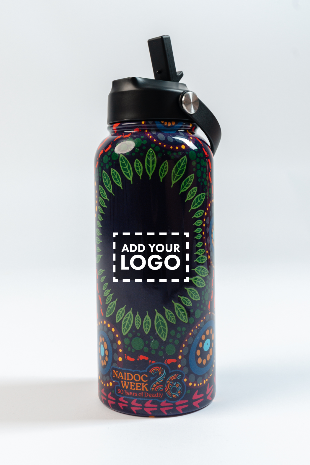 An Abundance Of Culture NAIDOC 2026 1L Insulated Stainless Steel Drink Bottle with Handle