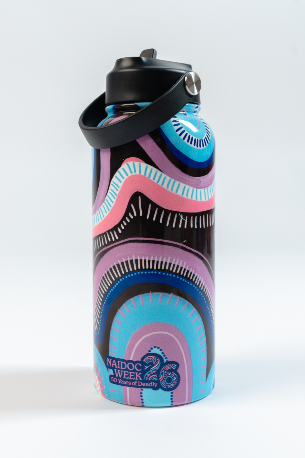 50 Shades Of Deadly NAIDOC 2026 1L Insulated Stainless Steel Drink Bottle with Handle