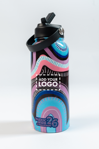 50 Shades Of Deadly NAIDOC 2026 1L Insulated Stainless Steel Drink Bottle with Handle