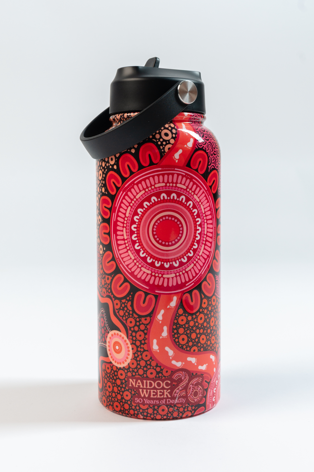 Celebration Through Generations NAIDOC 2026 1L Insulated Stainless Steel Drink Bottle with Handle
