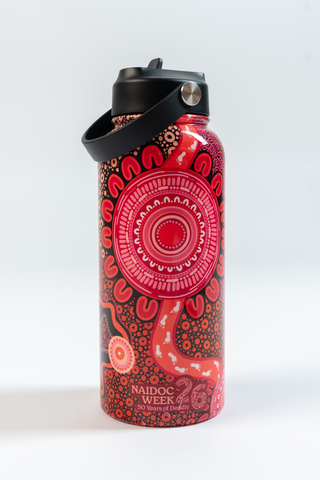 Celebration Through Generations NAIDOC 2026 1L Insulated Stainless Steel Drink Bottle with Handle