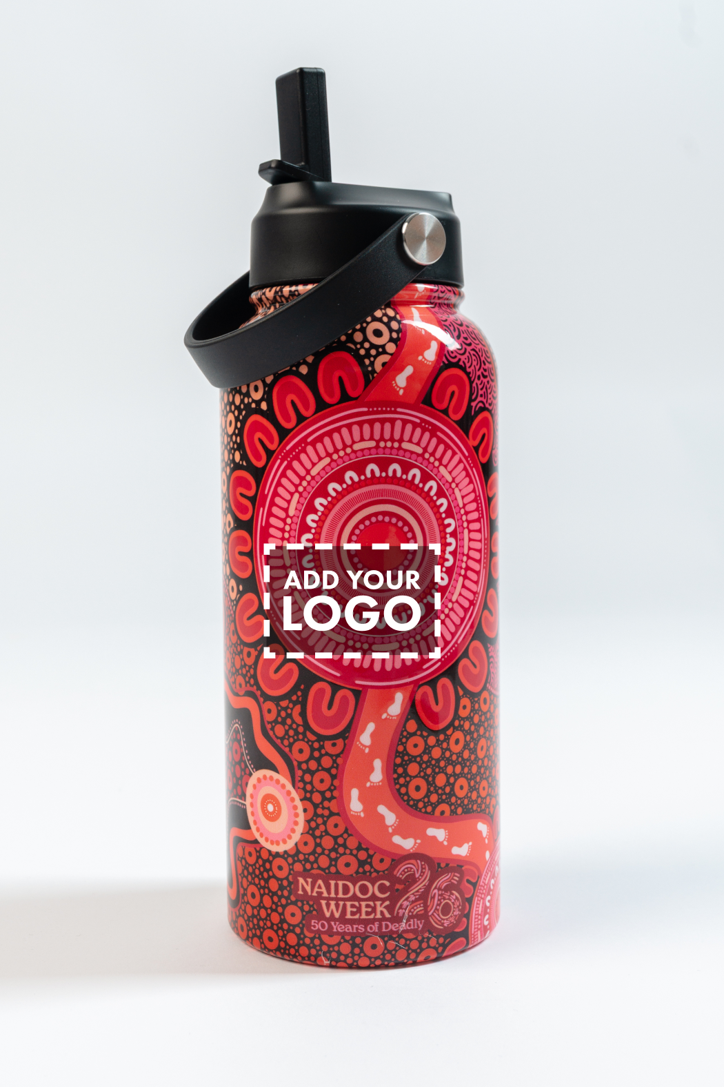 Celebration Through Generations NAIDOC 2026 1L Insulated Stainless Steel Drink Bottle with Handle