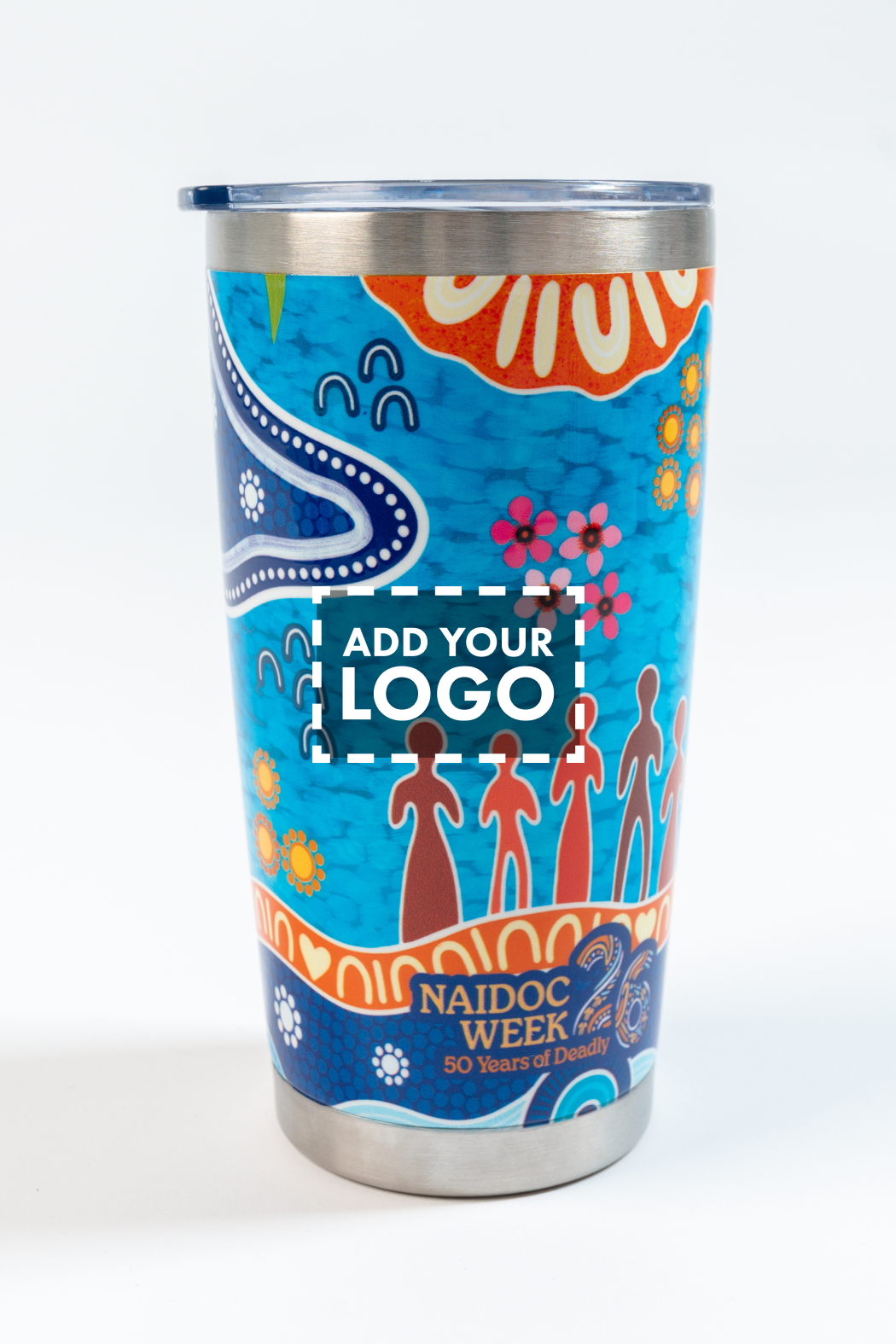 Built On Strong Shoulders NAIDOC 2026 590ml Vacuum Insulated Double Walled Stainless Steel Tumbler