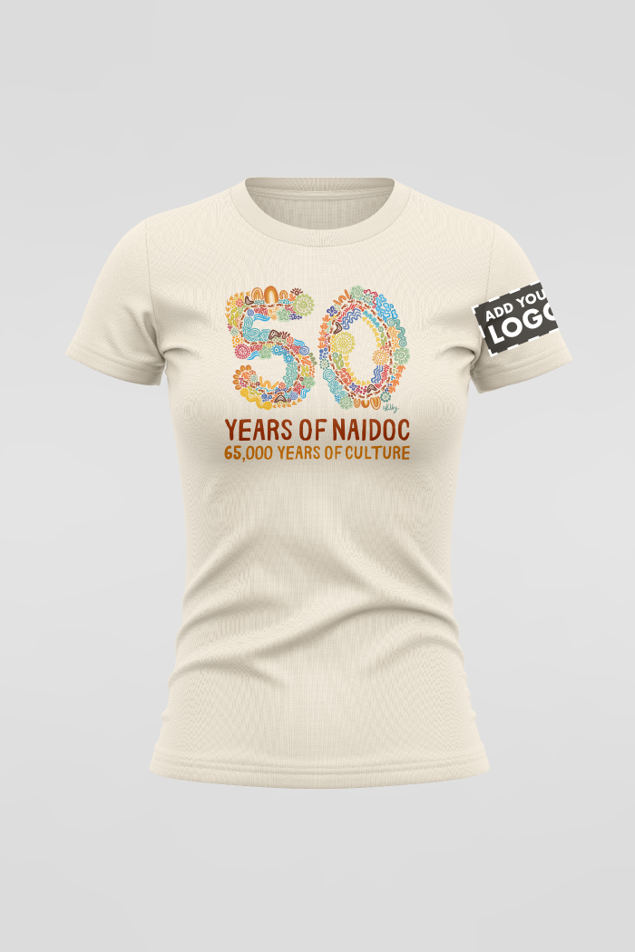 50 Years Of NAIDOC 2025 Natural Cotton Crew Neck T-Shirt