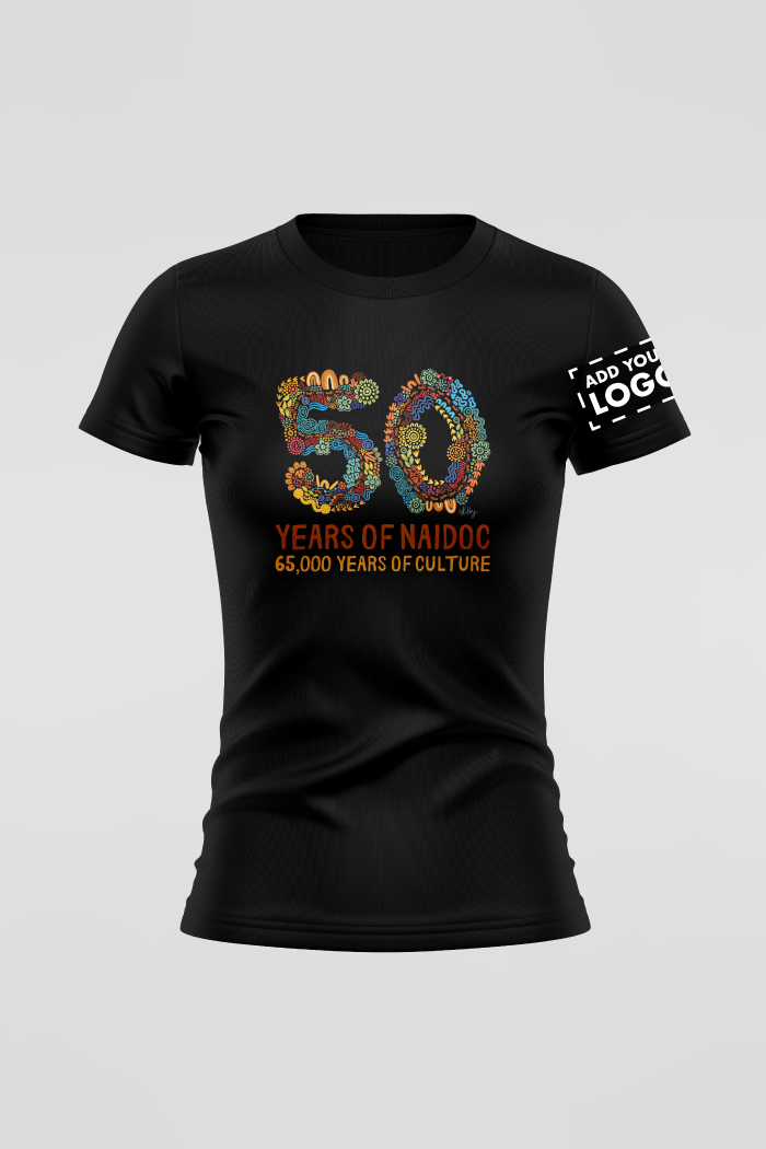 50 Years Of NAIDOC 2025 Black Cotton Crew Neck T-Shirt