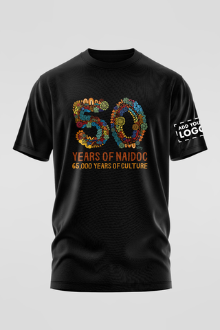 50 Years Of NAIDOC 2025 Black Cotton Crew Neck T-Shirt