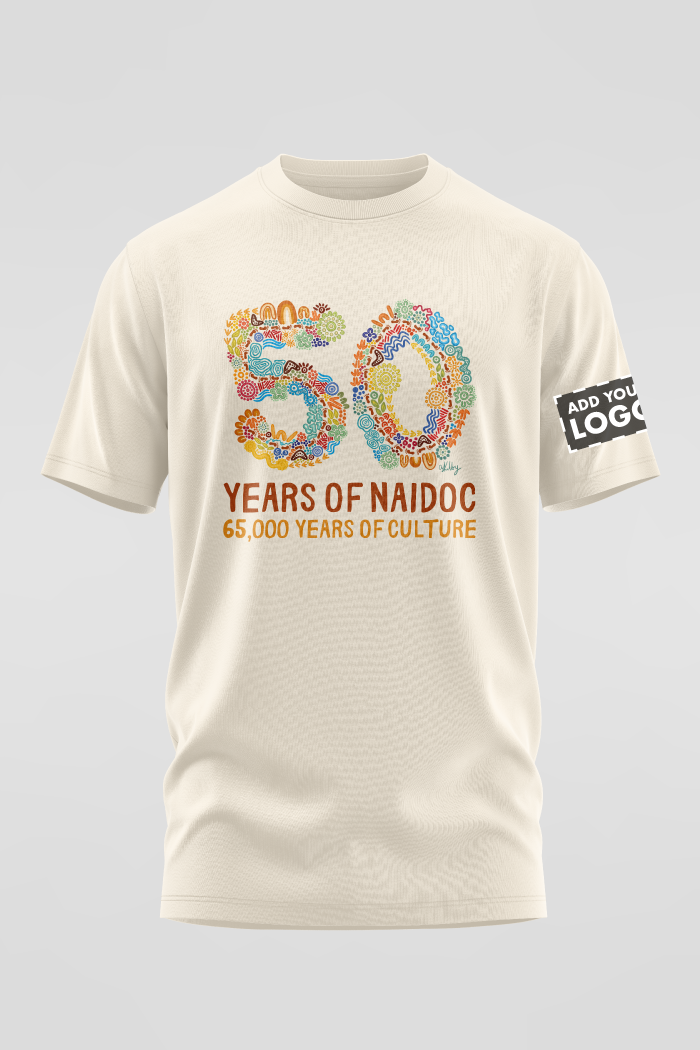 50 Years Of NAIDOC 2025 Natural Cotton Crew Neck T-Shirt