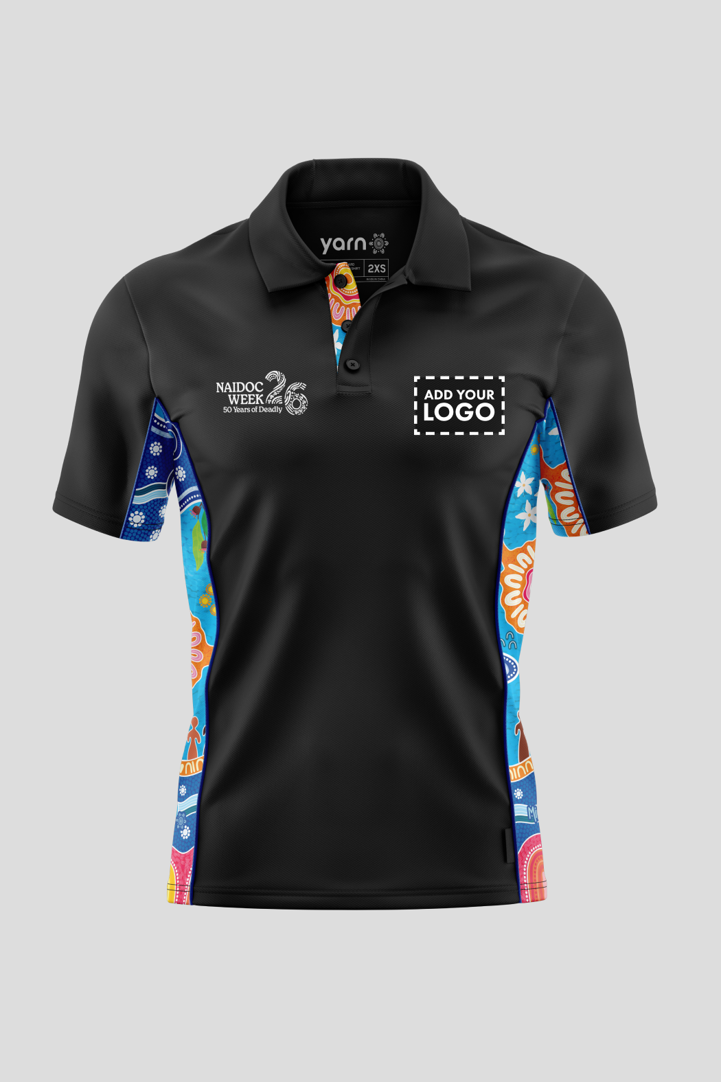 Built On Strong Shoulders NAIDOC 2026 Black Bamboo (Simpson) Polo Shirt