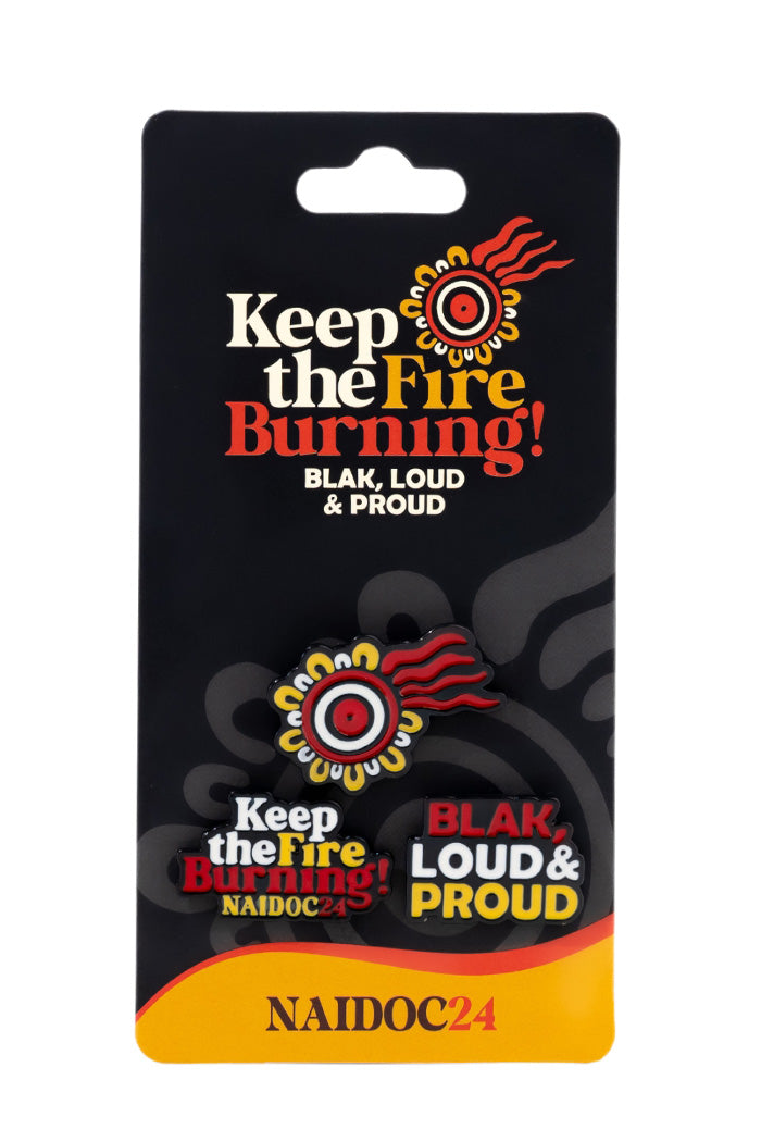 (Bulk Order) Keep The Fire Burning! NAIDOC 2024 Lapel Pin (3 Pack)